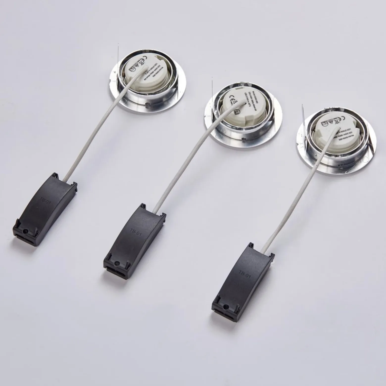 Foco empotrable LED Andrej, redondo, aluminio, lote de 3