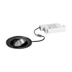 Foco empotrable LED BRUMBERG Damita-R, atenuable por RC, negro mate, IP65