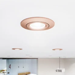 Foco empotrable LED para techo Dime LED, Ø 8,5 cm, 6 W, Dime LED, rosado