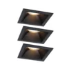 Foco empotrable LED Paulmann Cole Coin, negro, angular, IP44, atenuable, juego