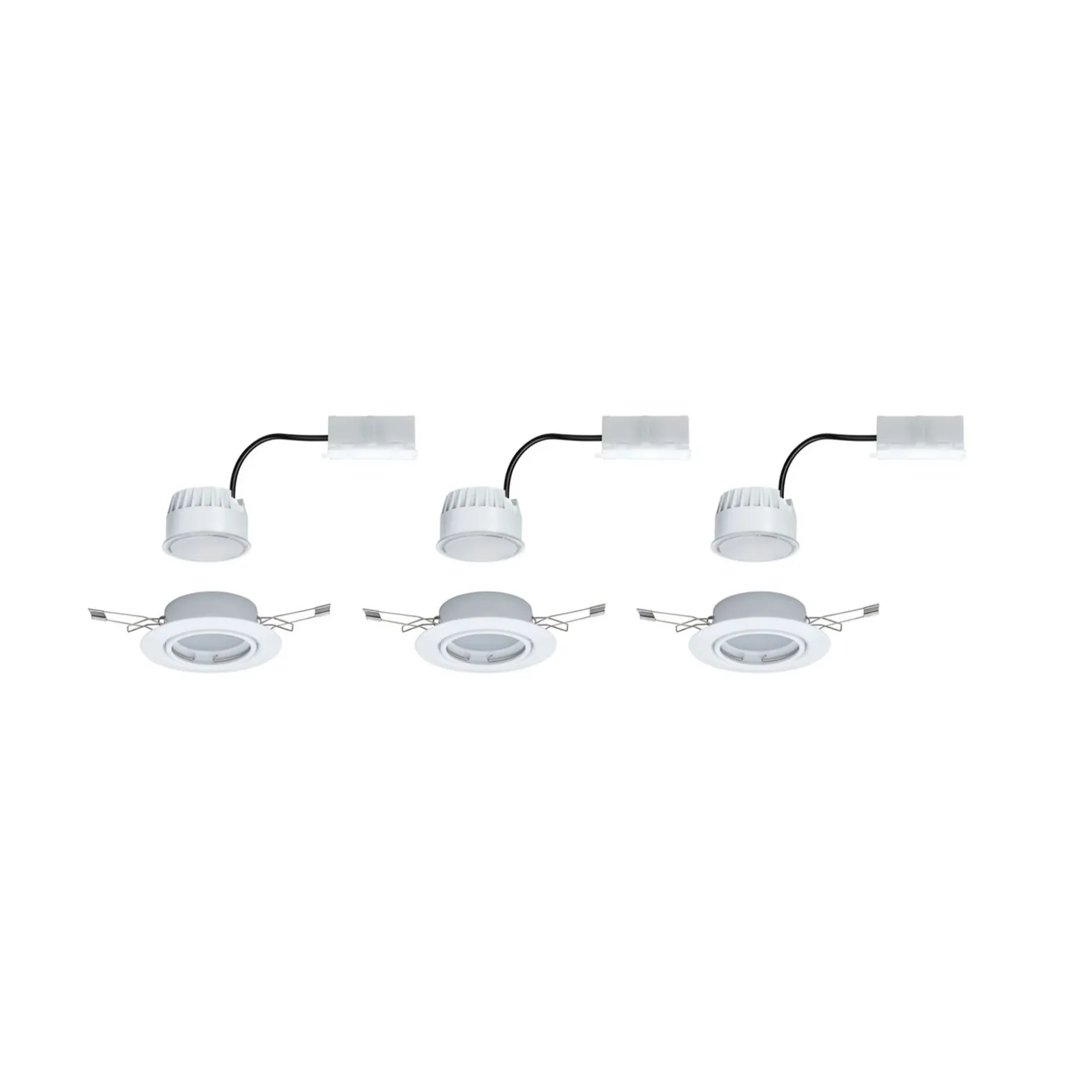 Foco empotrable LED Paulmann Base Coin blanco, encendido/apagado, 3 unidades,