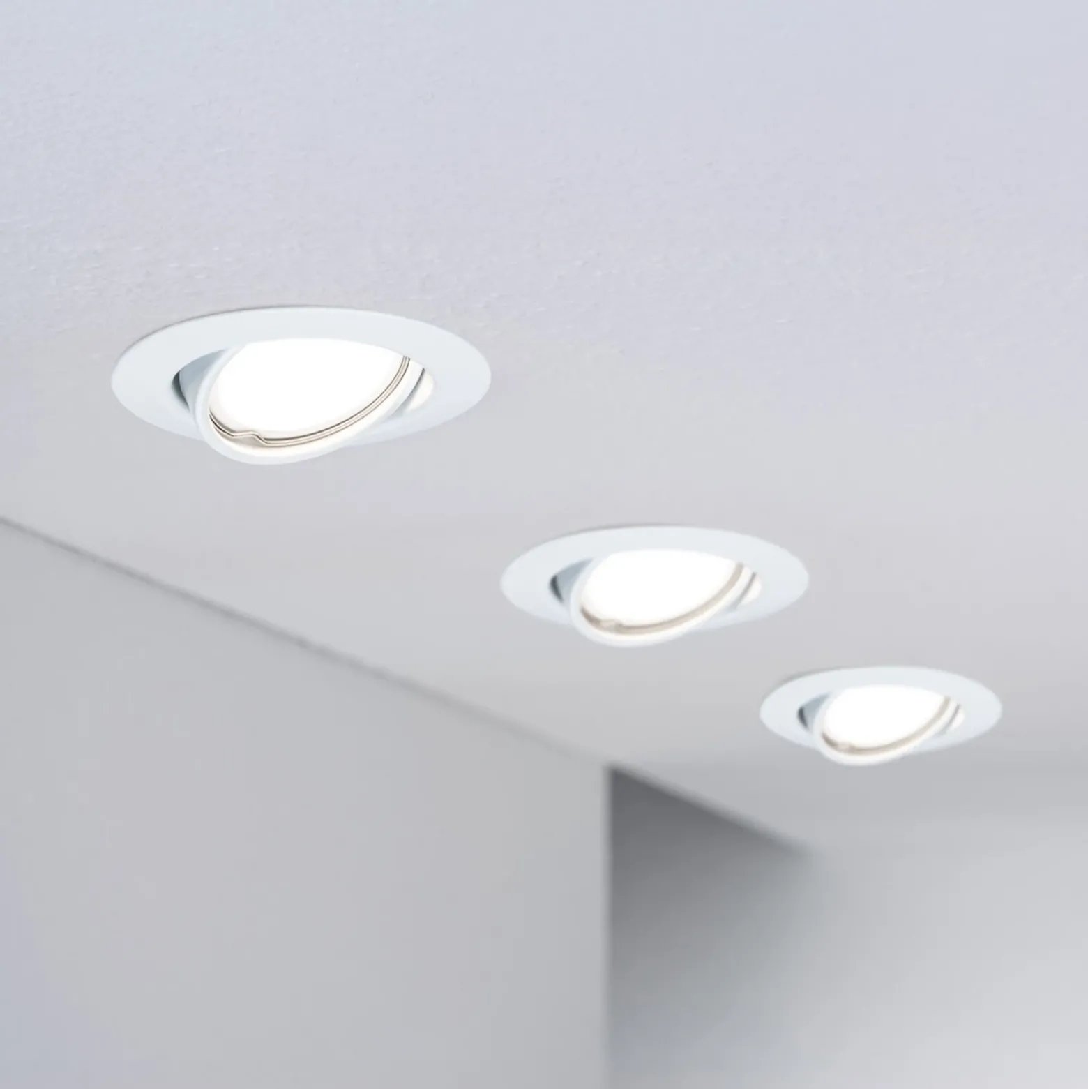 Foco empotrable LED Paulmann Base Coin blanco, encendido/apagado, 3 unidades,