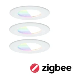 Foco empotrable LED Paulmann Nova Coin Smart blanco RGBW, juego de 3, 7,8 cm