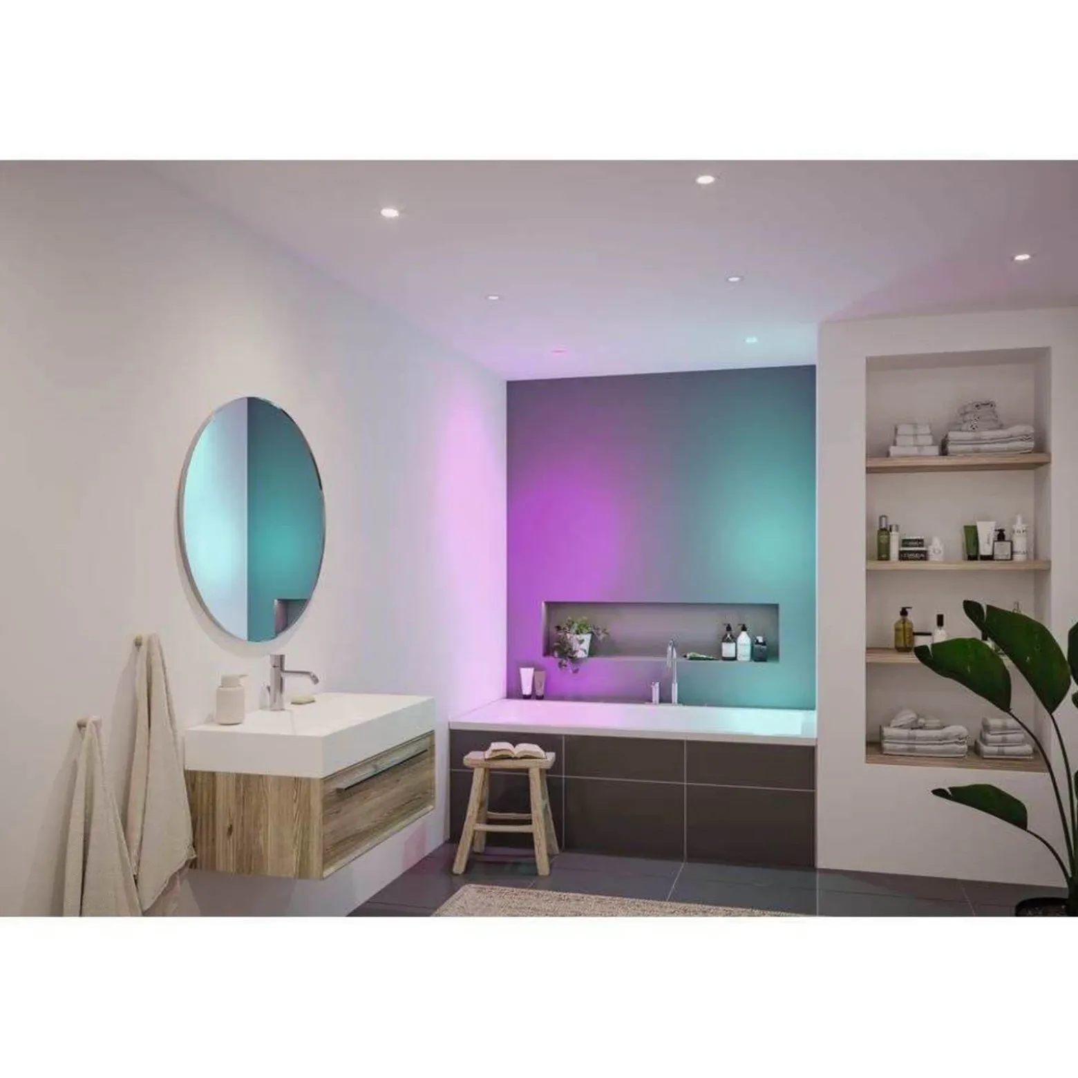Foco empotrable LED Paulmann Nova Coin Smart blanco RGBW, juego de 3, 7,8 cm