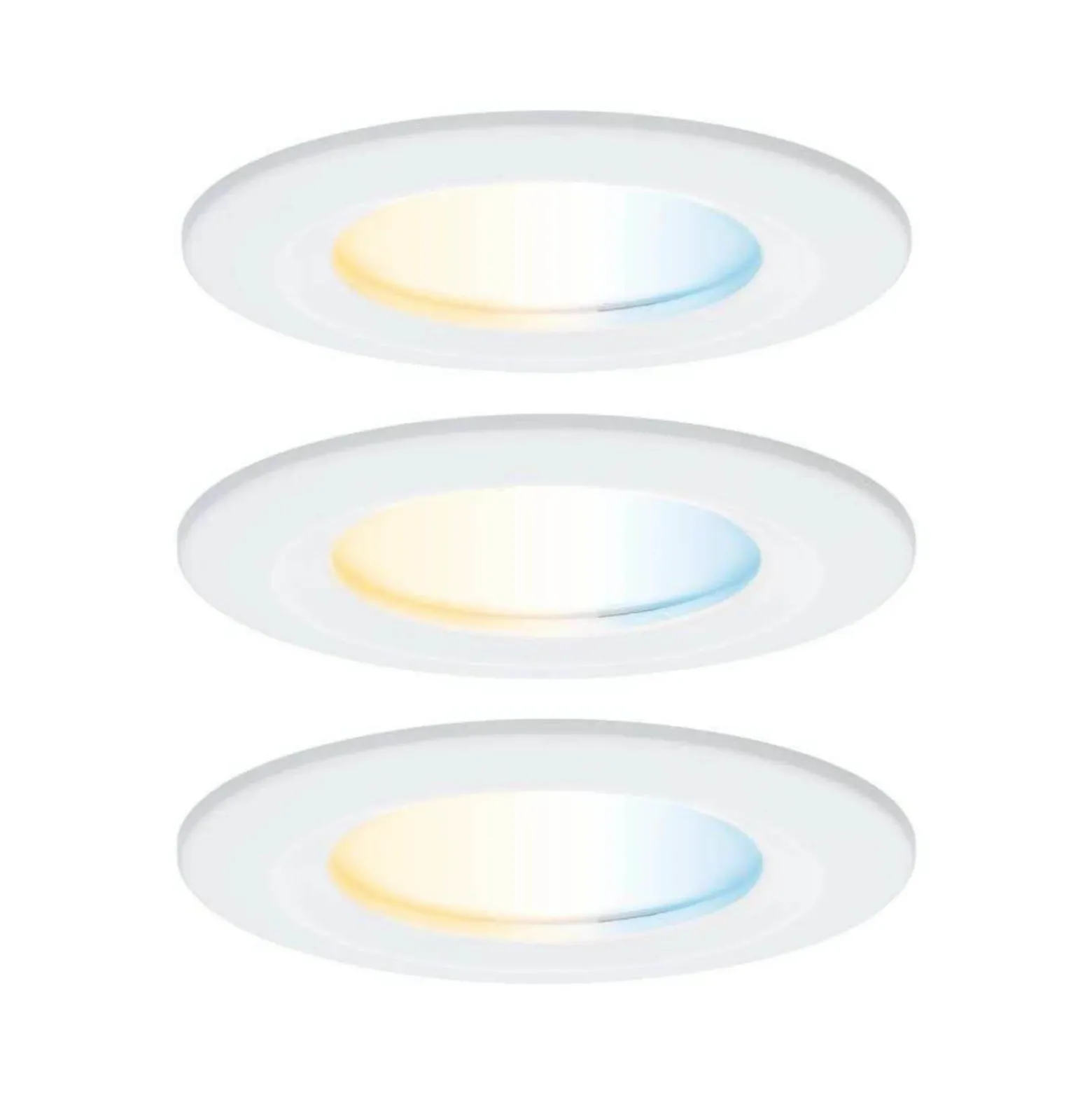 Foco empotrable LED Paulmann Nova Coin Smart blanco CCT, juego de 3, 7,8 cm