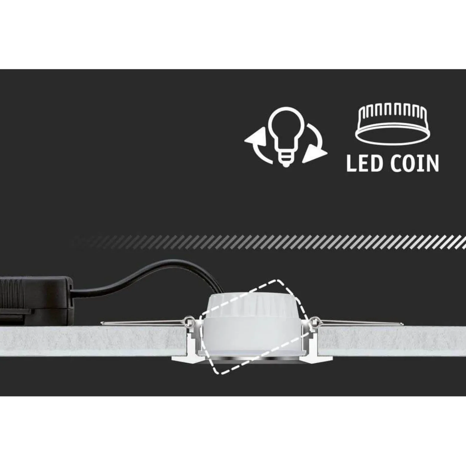 Foco empotrable LED Paulmann Nova Coin Smart blanco CCT, juego de 3, 7,8 cm