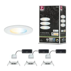 Foco empotrable LED Paulmann Nova Coin Smart blanco CCT, juego de 3, 7,8 cm