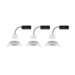 Foco empotrable LED Paulmann Nova Coin Smart blanco RGBW, juego de 3, 8,4 cm