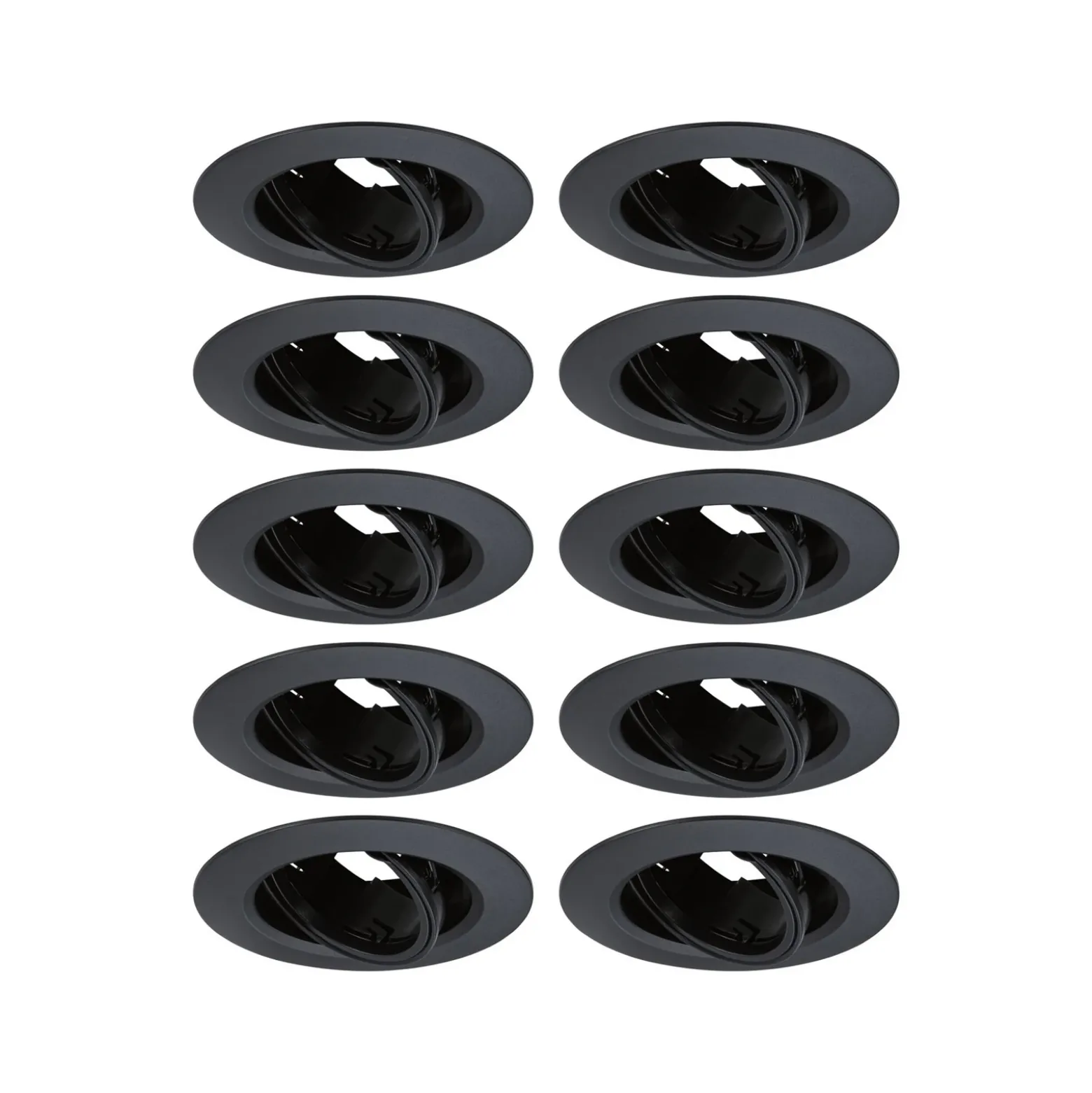 Foco empotrable 92117 negro, Ø 9 cm, regulable, 30°, orientable, juego de 10