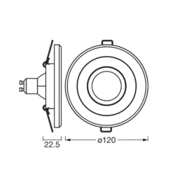 Foco empotrable OSRAM, color hormigón claro/níquel, Ø 12 cm, GU10-LED
