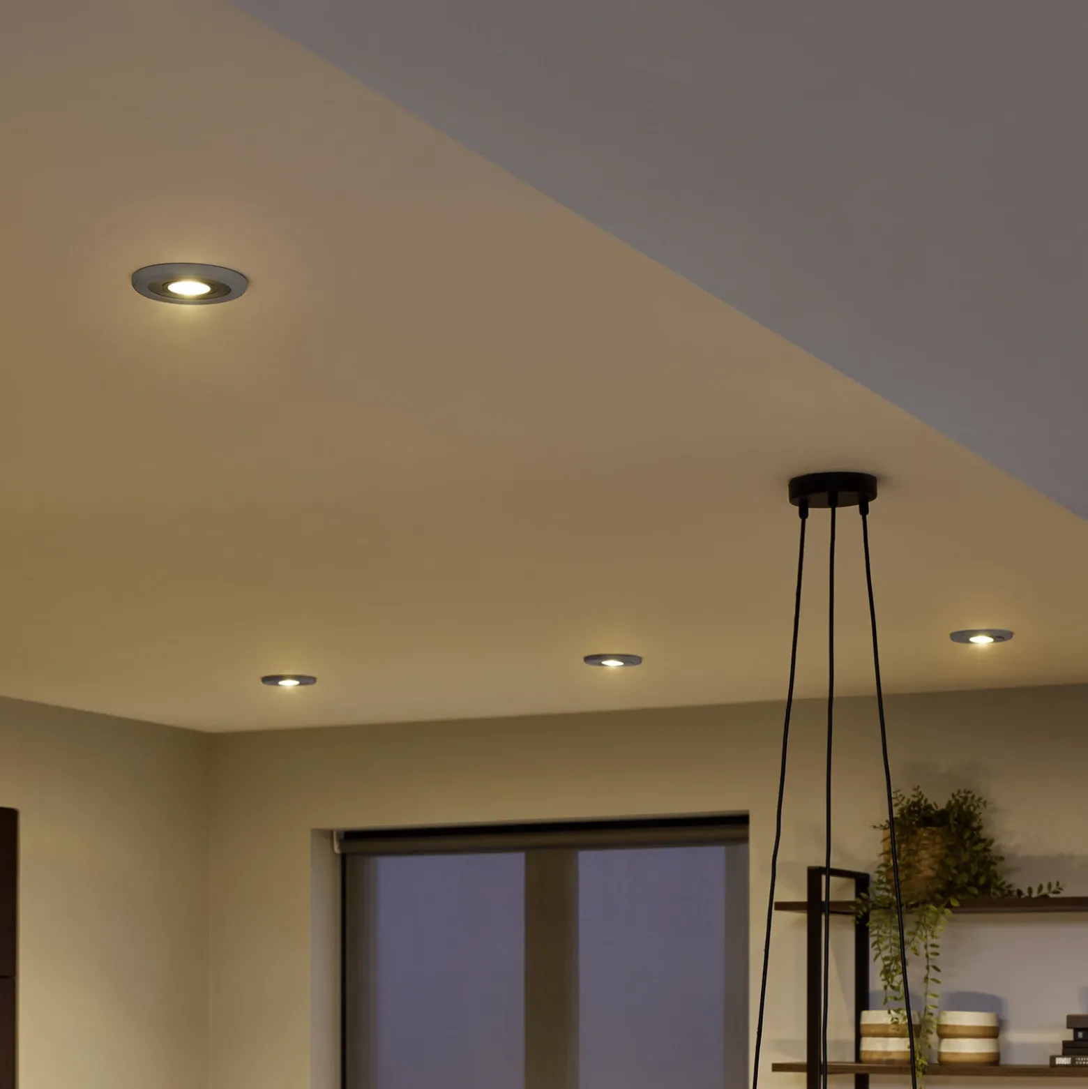 Foco empotrable OSRAM, color hormigón claro/níquel, Ø 12 cm, GU10-LED