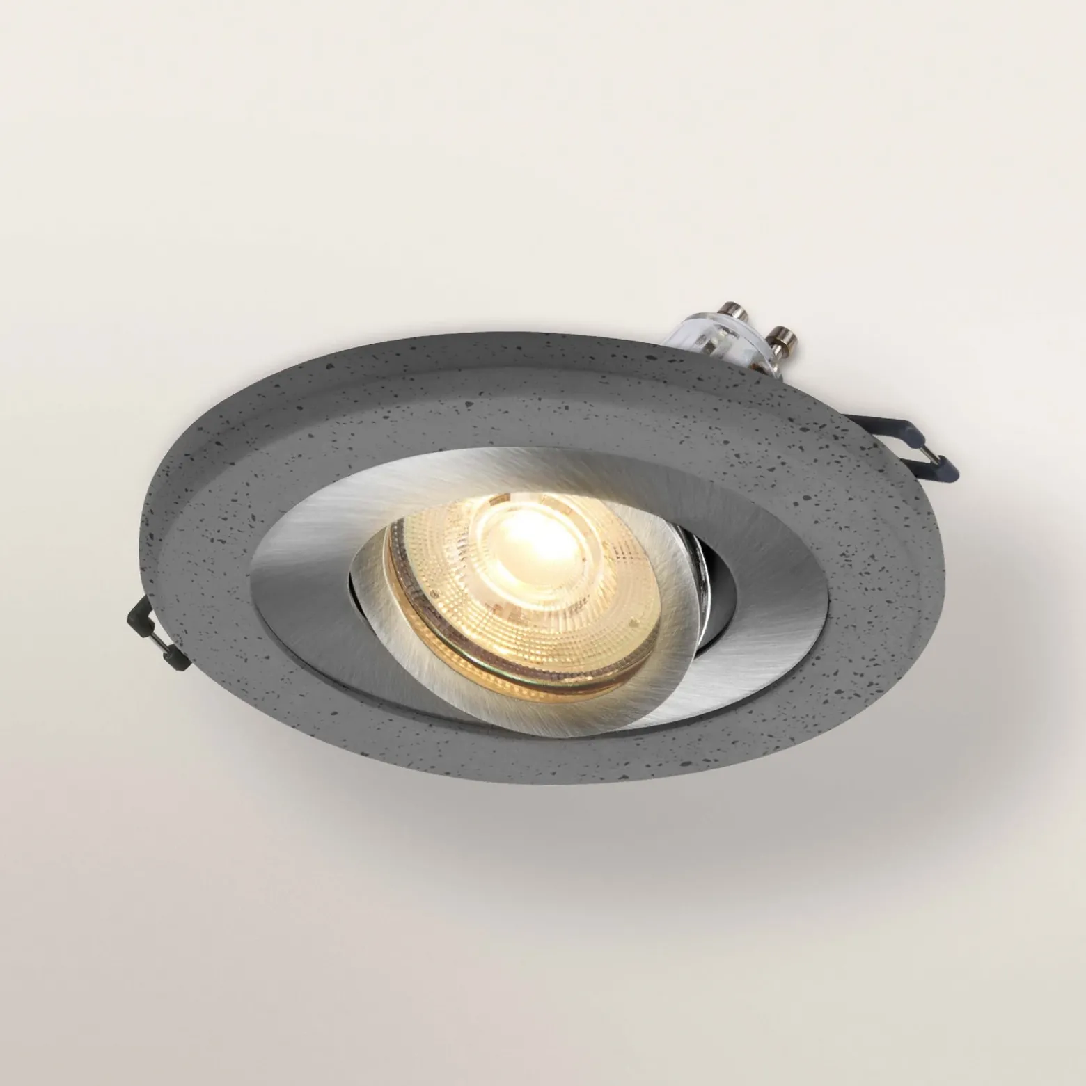 Foco empotrable OSRAM, hormigón oscuro/níquel, Ø 12 cm, GU10-LED