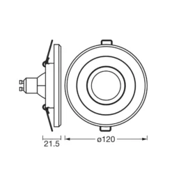 Foco empotrable OSRAM, madera oscura/níquel, Ø 12 cm, GU10-LED