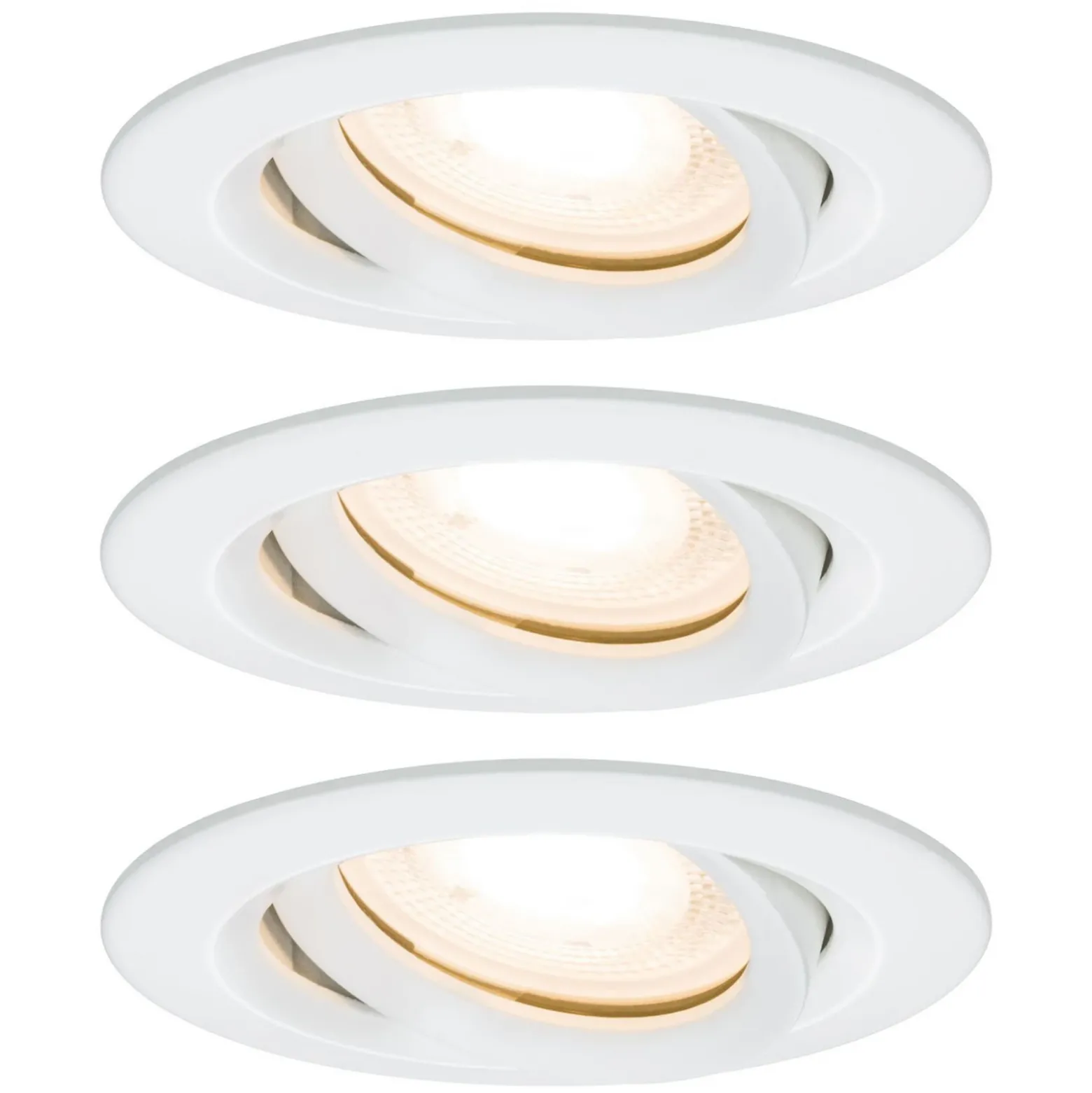 Foco empotrable Paulmann Nova, juego de 3, blanco, atenuable, IP65, 2.700 K