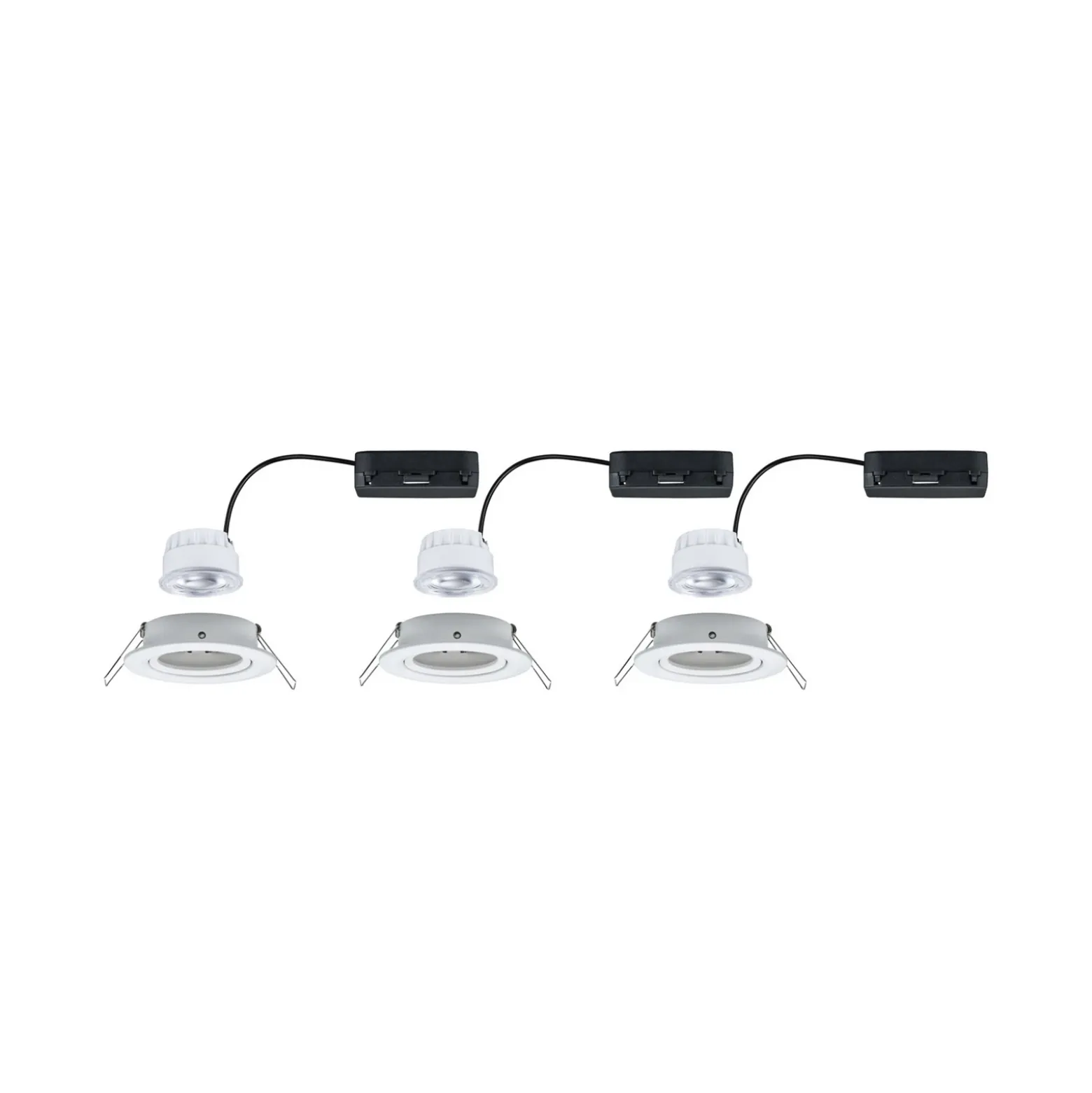 Foco empotrable Paulmann Nova Coin, juego de 3, blanco, redondo, orientable,