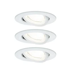 Foco empotrable Paulmann Nova Coin, juego de 3, blanco, redondo, orientable,