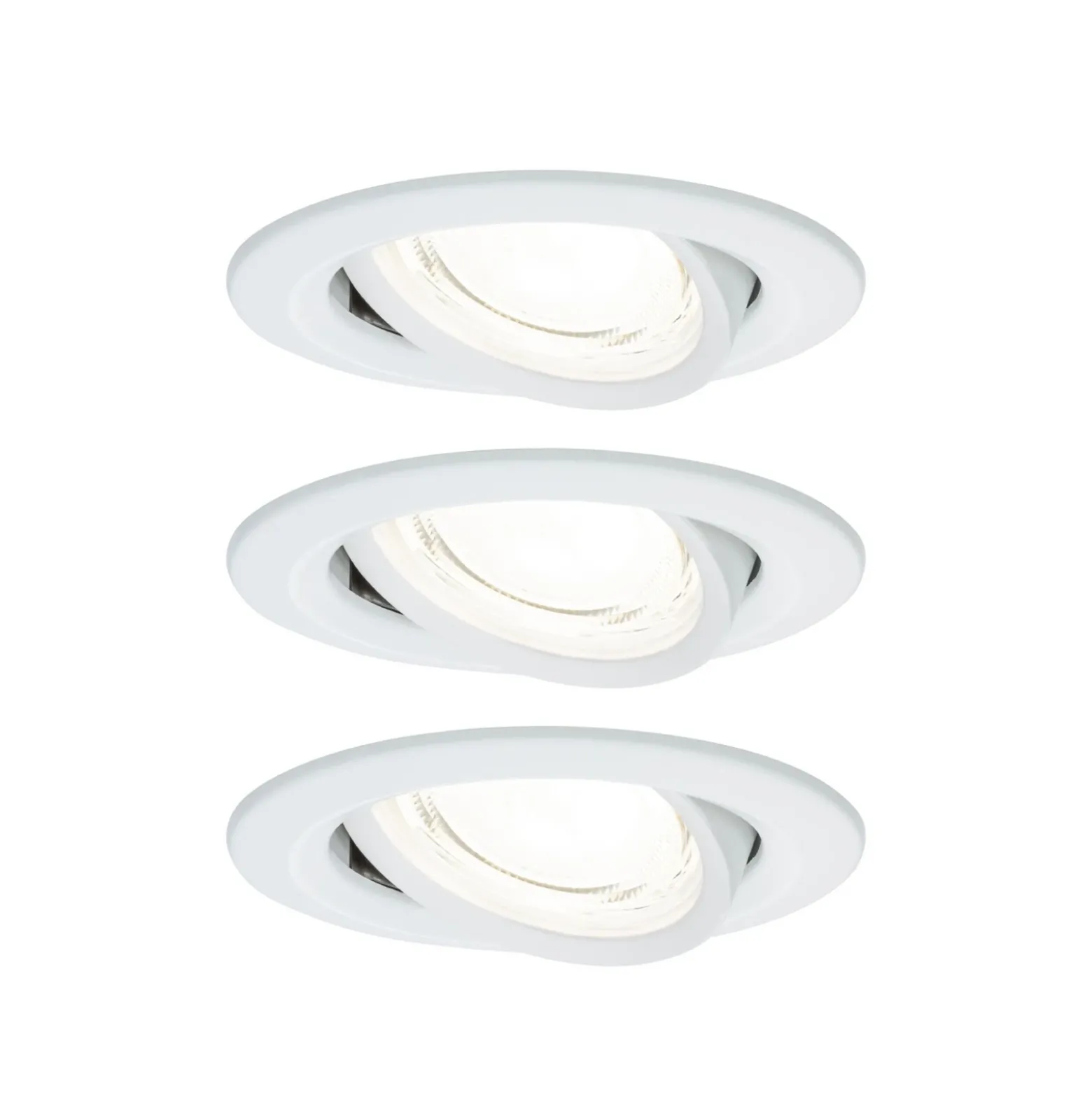 Foco empotrable Paulmann Nova Coin, juego de 3, blanco, redondo, orientable,