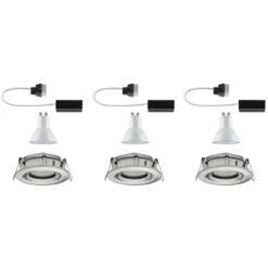Foco empotrable Paulmann Nova, juego de 3, hierro, atenuable, IP65, 2.700 K