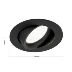 Foco empotrado Choice, aluminio, giratorio, negro