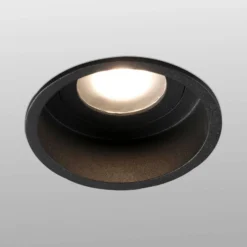 Foco empotrado Hyde 1 luz marco redondo IP44 negro