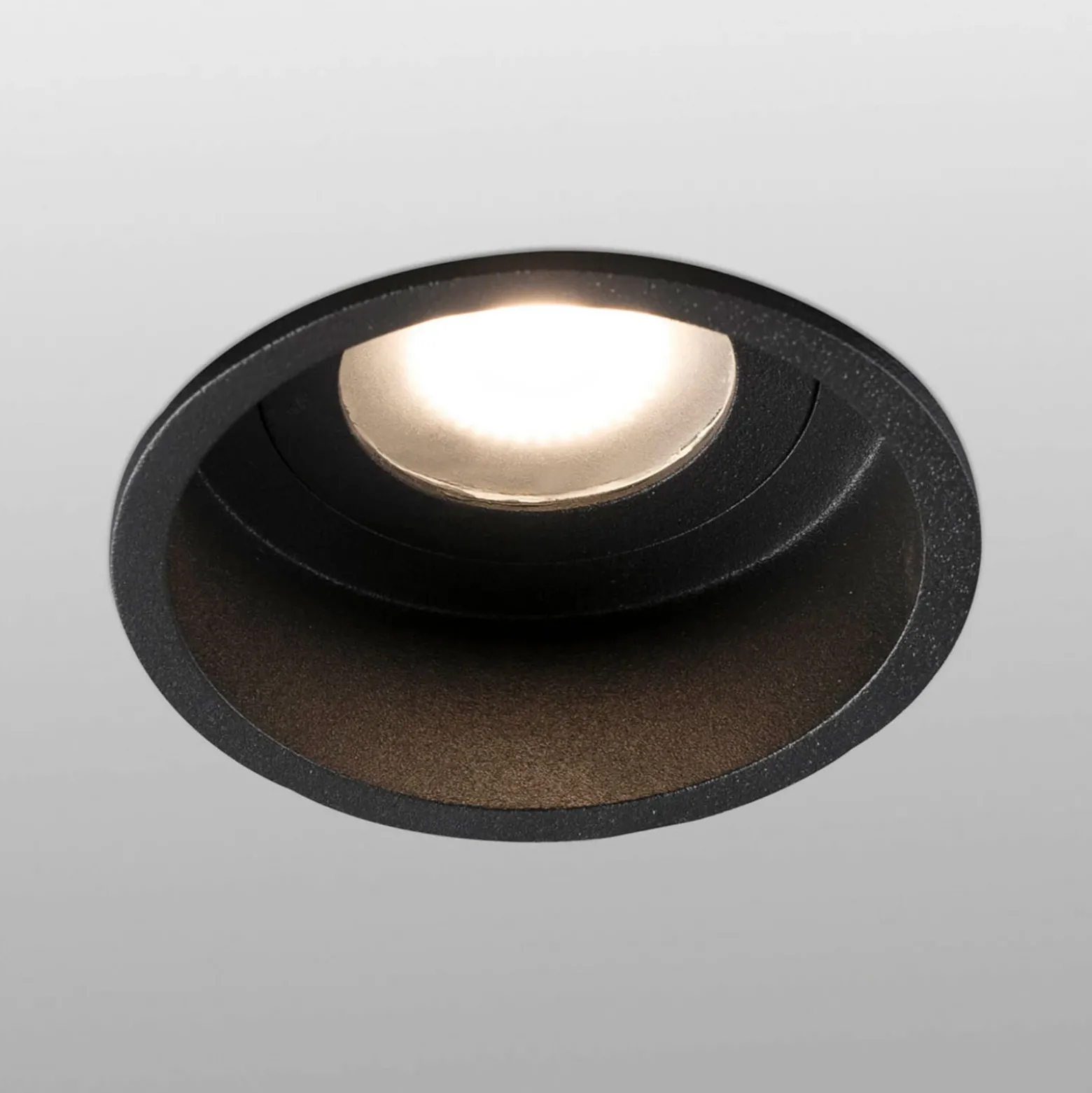 Foco empotrado Hyde 1 luz marco redondo IP44 negro