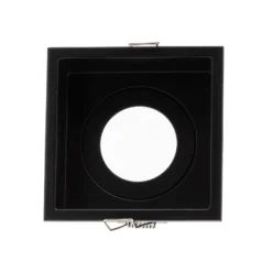Foco empotrado Hyde 1 luz marco angular IP44 negro