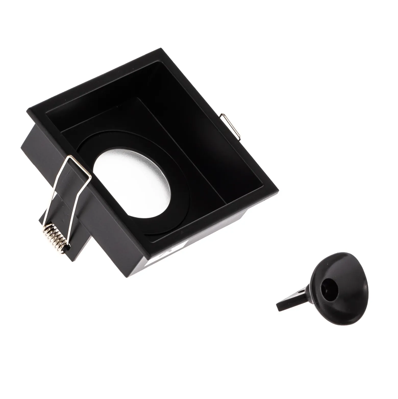 Foco empotrado Hyde 1 luz marco angular IP44 negro