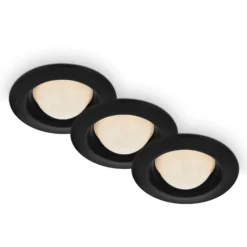 Foco empotrado LED Carro, 3 ud, 3.000K, negro