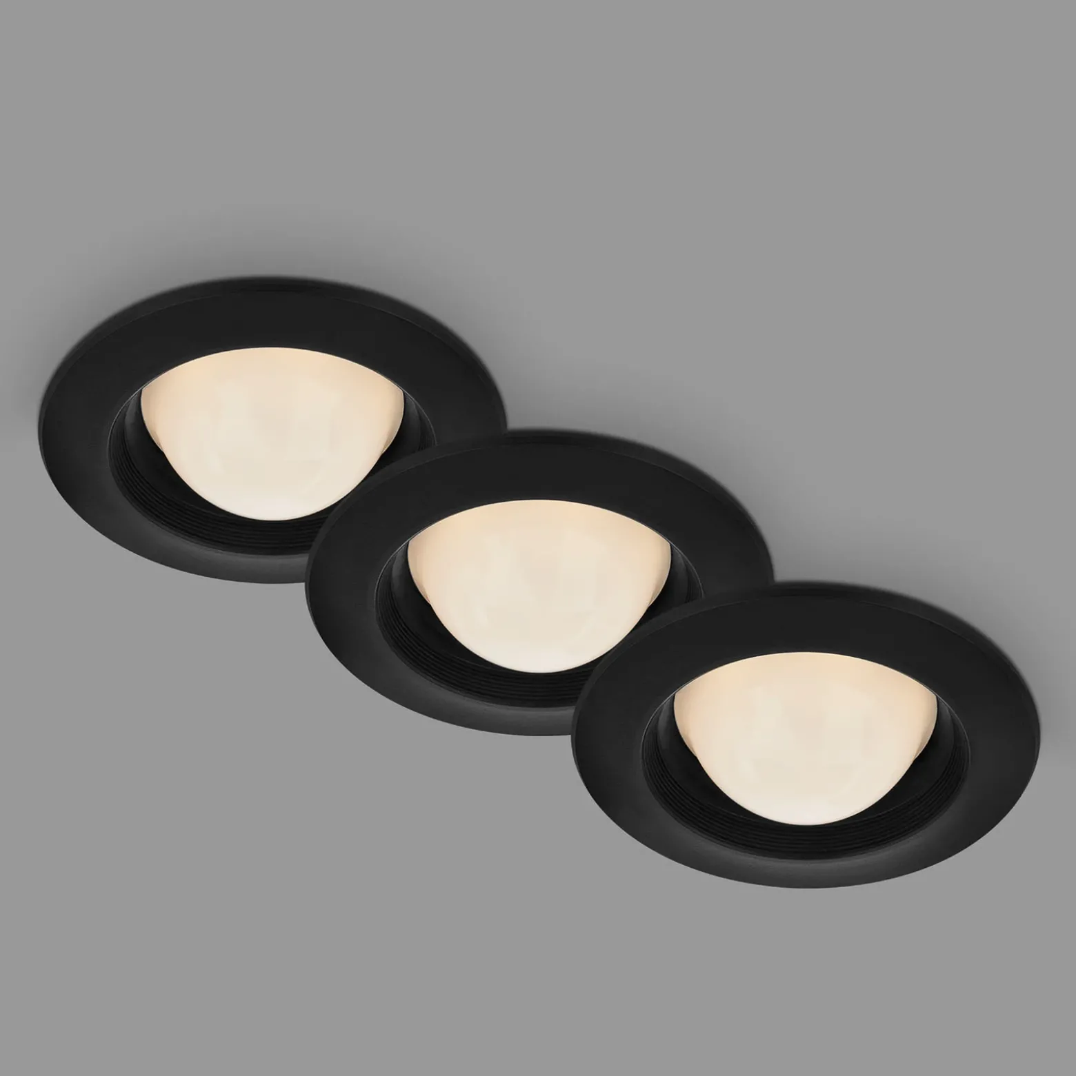 Foco empotrado LED Carro, 3 ud, 3.000K, negro