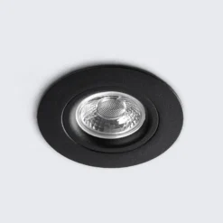 Foco empotrado LED DL6809, redondo, negro