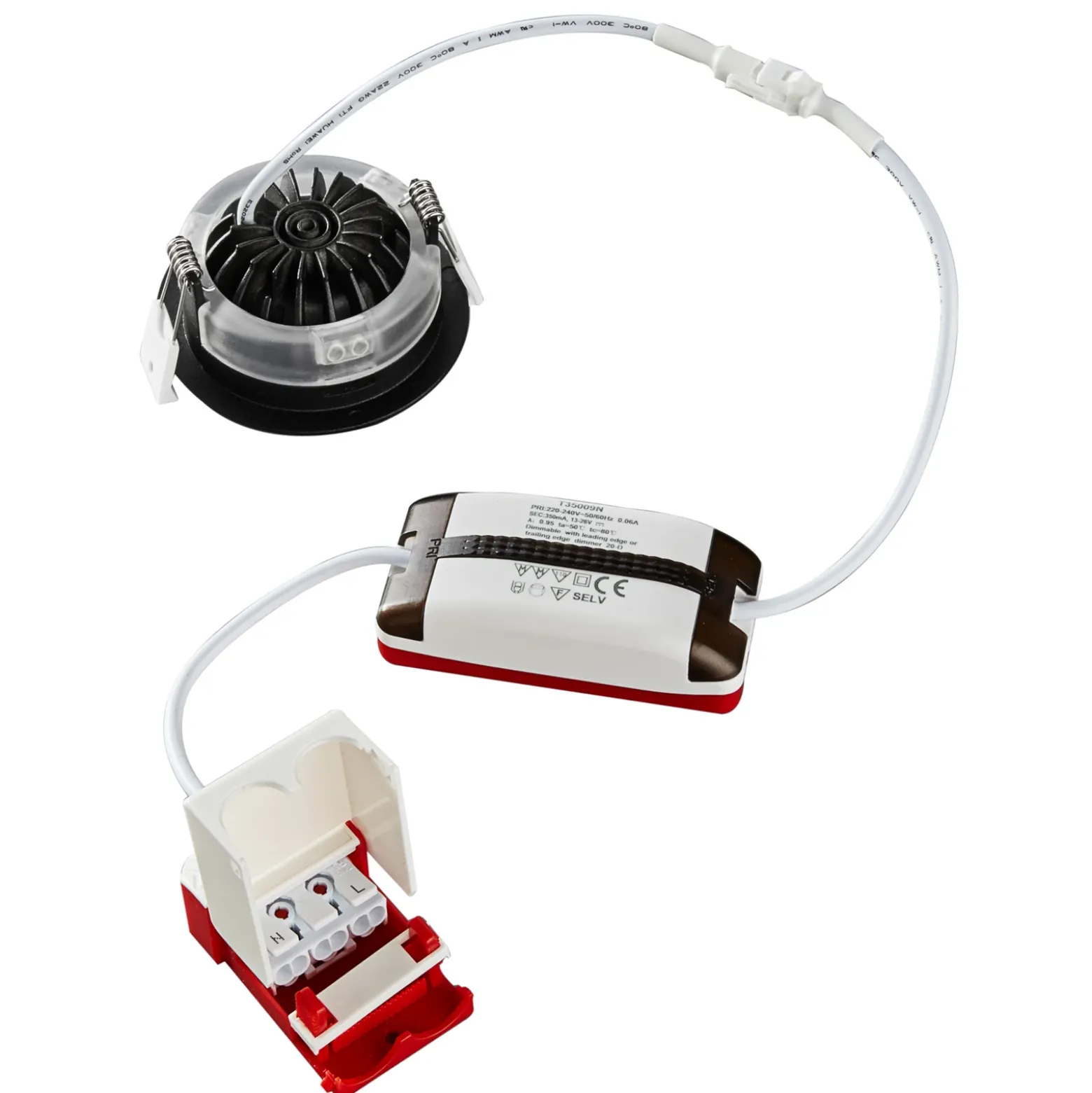 Foco empotrado LED DL6809, redondo, negro