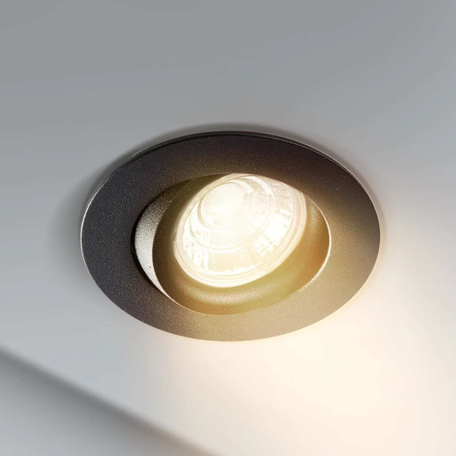 Foco empotrado LED DL6809, redondo, negro