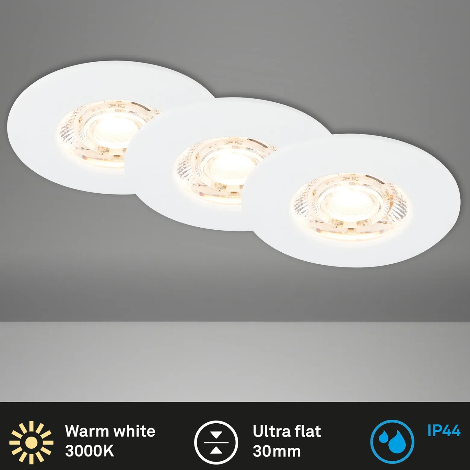 Foco empotrado LED Kulana Mini IP44 3 ud blanco