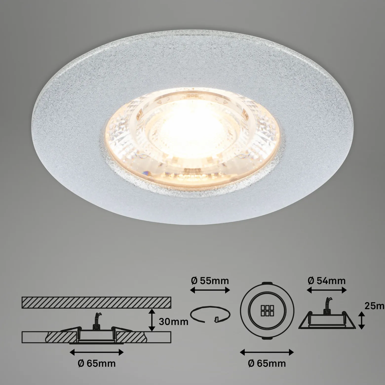 Foco empotrado LED Kulana Mini IP44 3 ud cromo