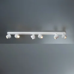 Foco LED BRUSH, blanco, 110 cm, 6 luces, metal, atenuable 2700 K