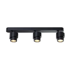 Foco LED BRUSH, negro, 50 cm, 3 luces, metal, atenuable, 2700 K