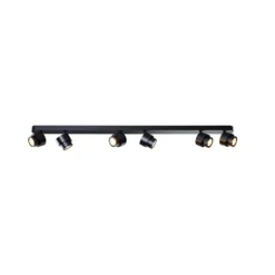Foco LED BRUSH, negro, 110 cm, 6 luces, metal, atenuable 2700 K