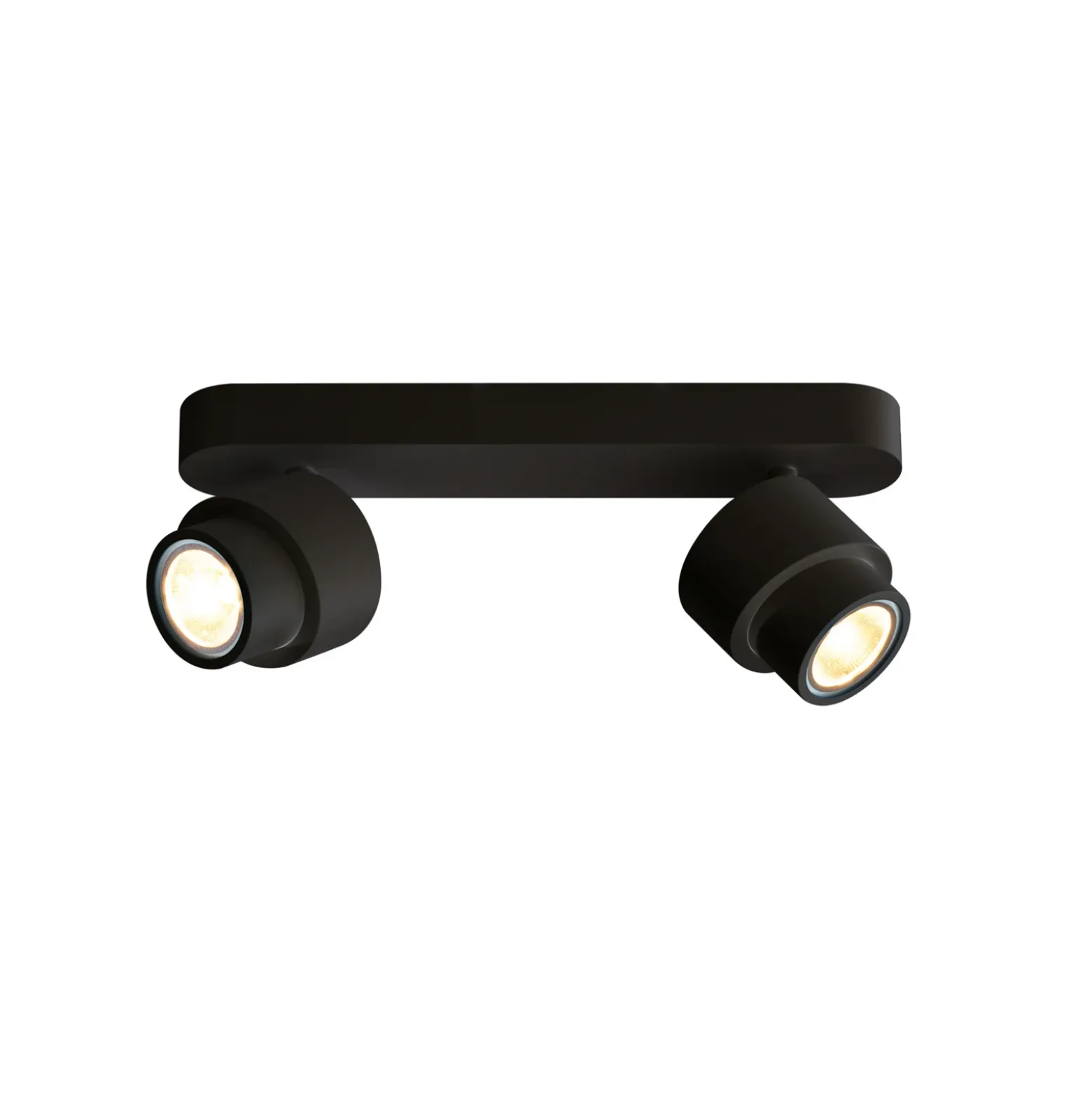 Foco LED BRUSH, negro, 30 cm, 2 luces, metal, atenuable, 2700 K