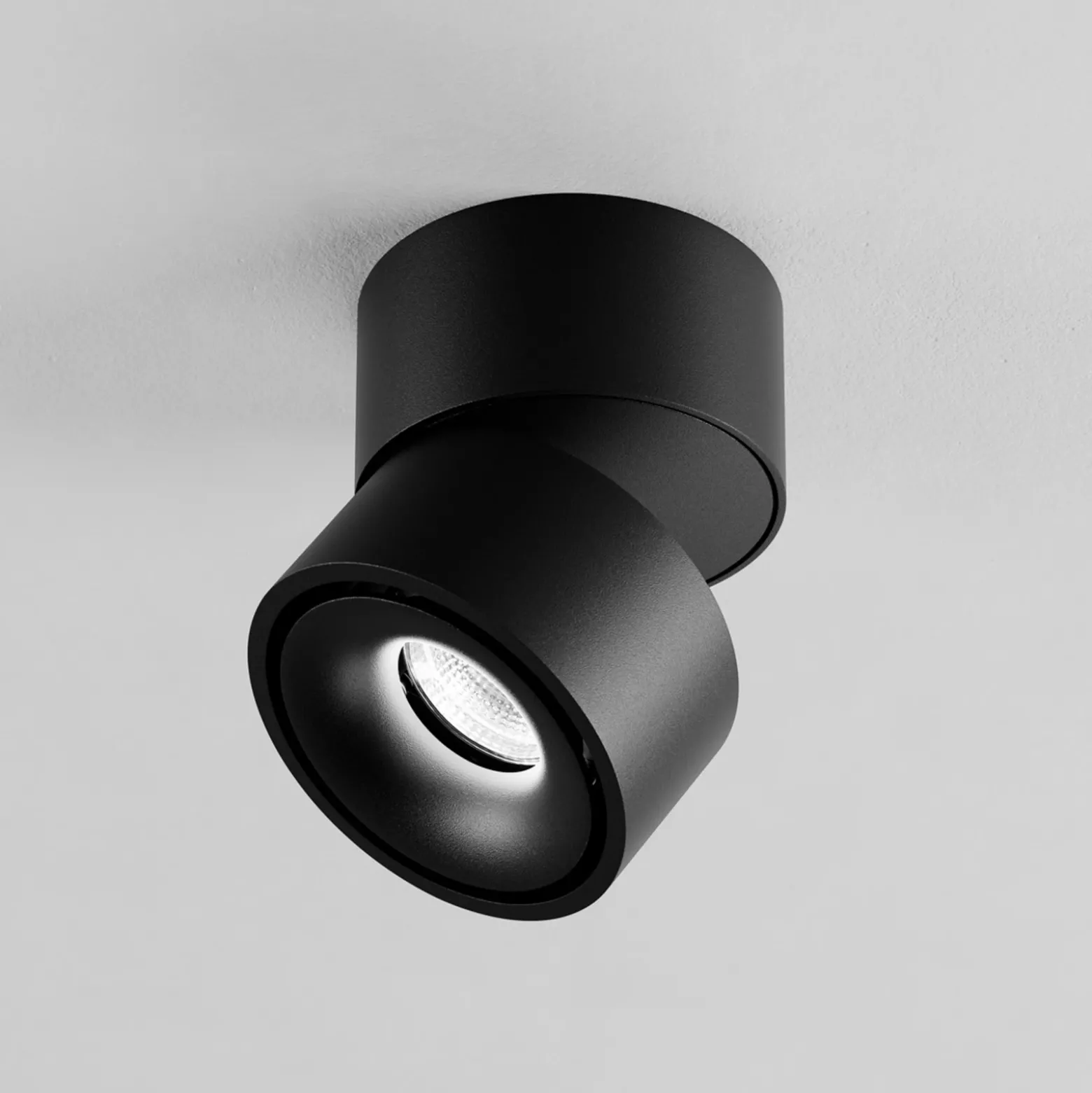 Foco LED Clippo de Egger DLS, negro/negro, Ø 10 cm, DALI DTW