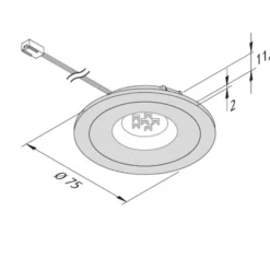 Foco LED de muebles empotrado AR 68 4W negro 2700K