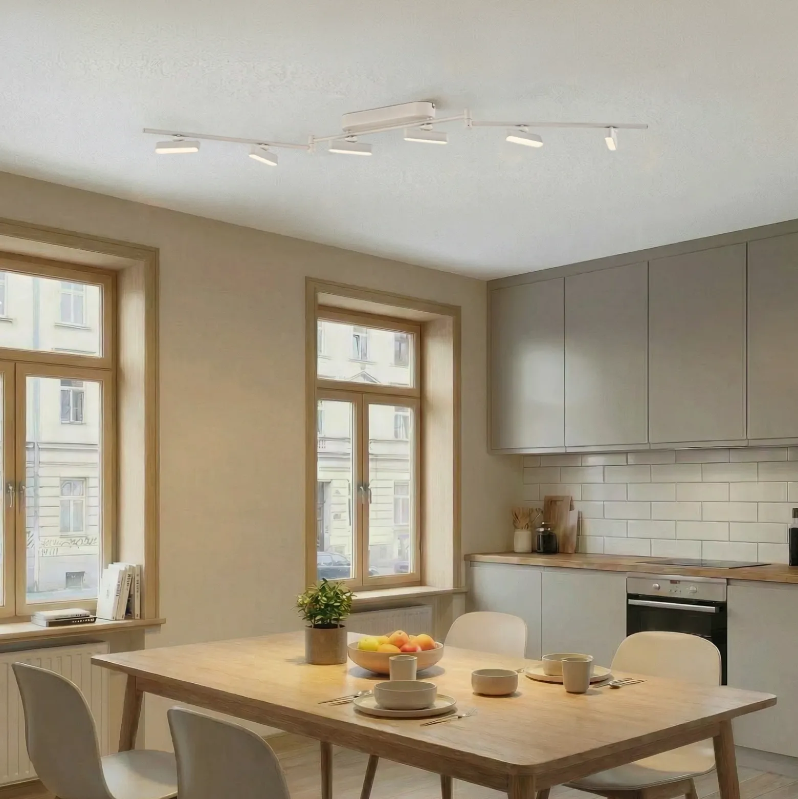 Foco LED Eldrin de Lindby, blanco, 6 luces, barra de luz