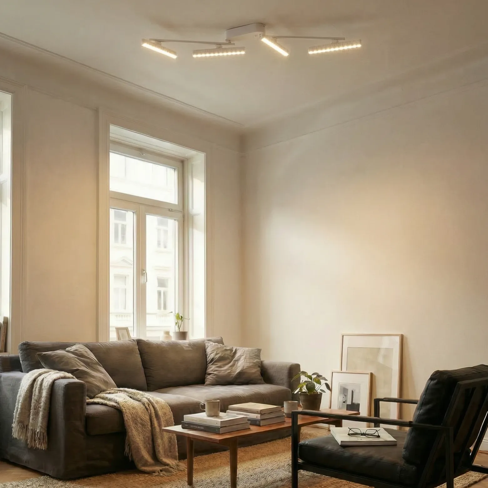 Foco LED Eldrin de Lindby, blanco, 4 luces, puntos de luz