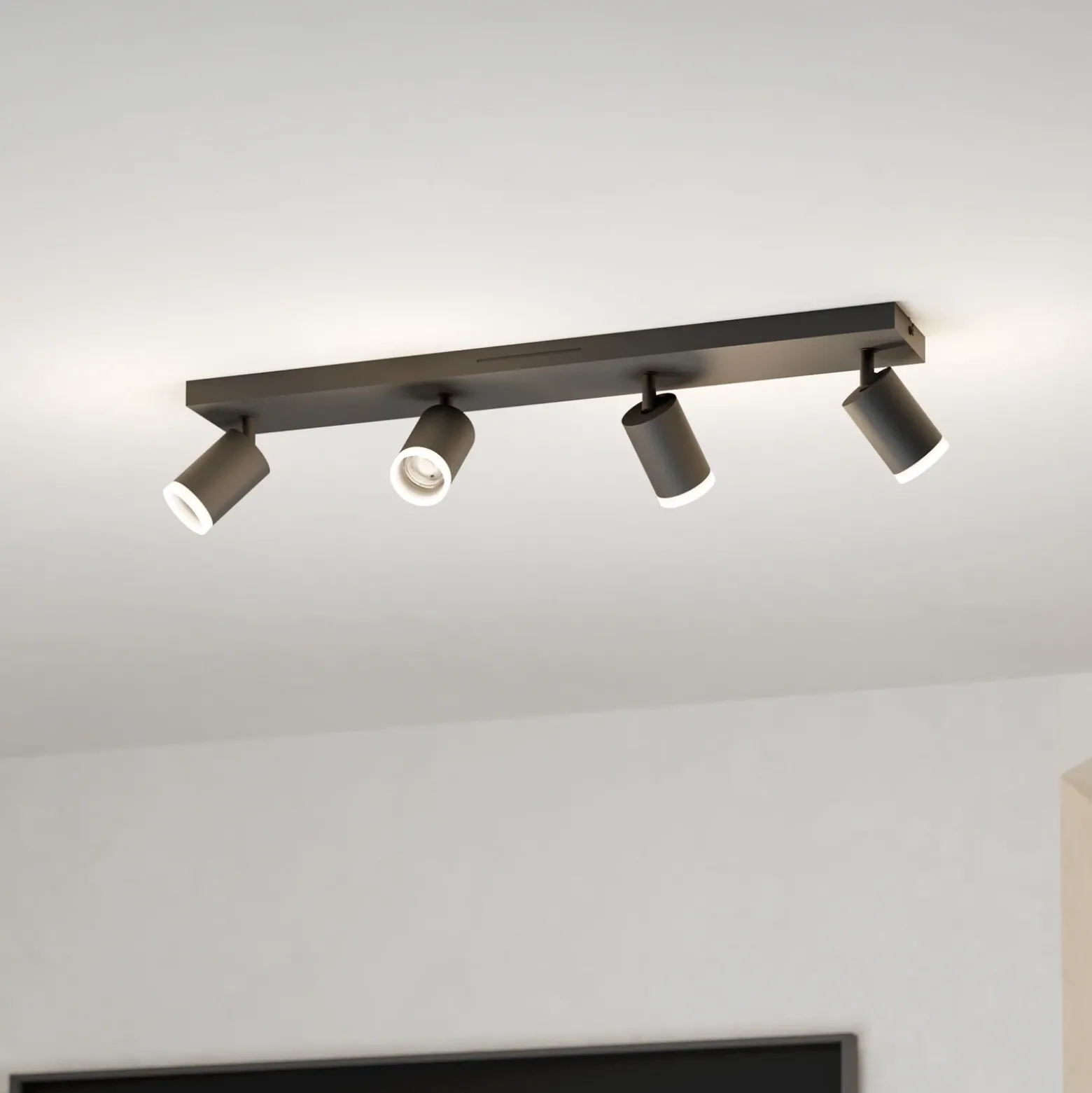 Foco LED inteligente EGLO connect Melitello-Z, 4 luces, negro