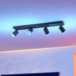 Foco LED inteligente EGLO connect Melitello-Z, 4 luces, negro