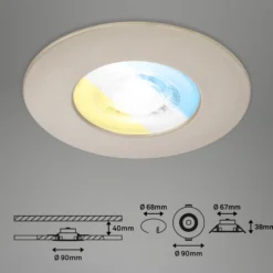 Foco LED 7605 IP44 3 ud CTS níquel mate