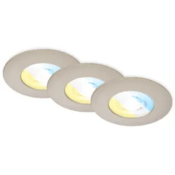 Foco LED 7605 IP44 3 ud CTS níquel mate