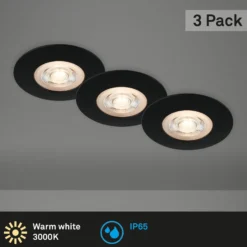 Foco LED Kulana negro 3 ud IP65