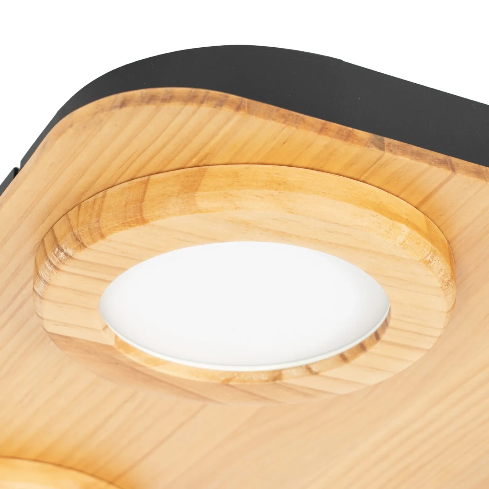 Foco LED Lindby Joren, madera, 38 x 38 cm, 4 luces, 3.000 K