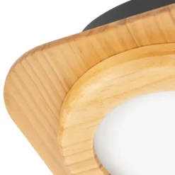 Foco LED Lindby Joren, madera, 38 x 38 cm, 4 luces, 3.000 K
