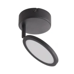 Foco LED Lindby Manel, negro, hierro, 18 cm de altura